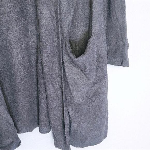 Barefoot Dreams Womens Cardigan Artisanal Minimal Coastal Gray Cozy Drape Knit S - Picture 5 of 10
